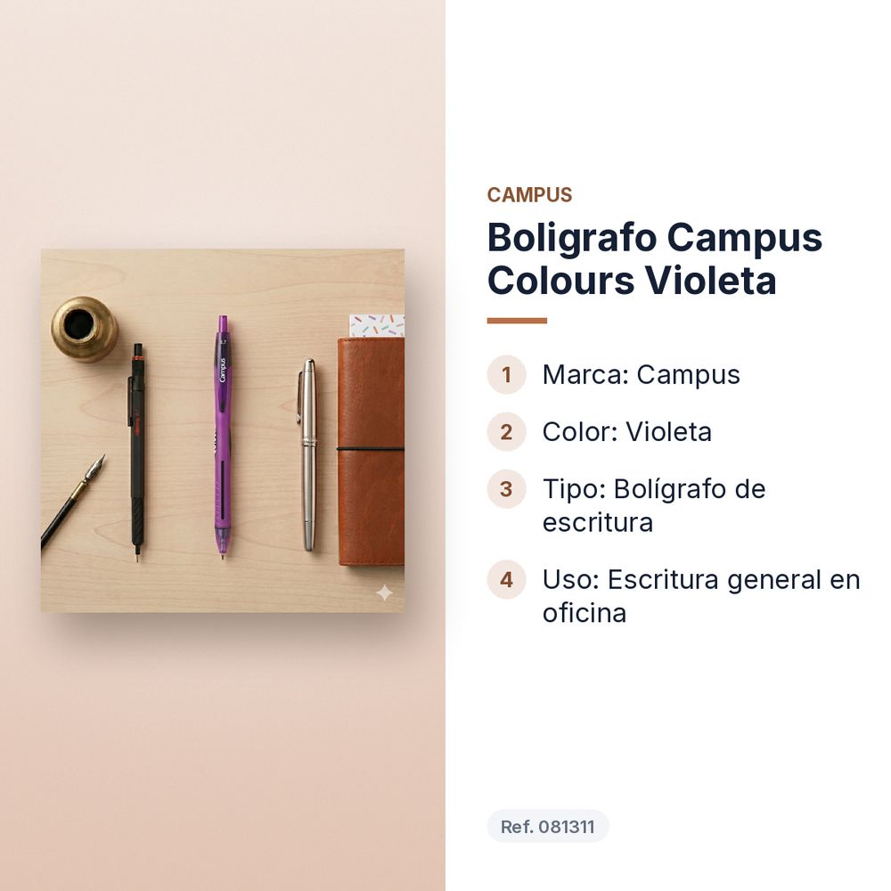 BOLIGRAFO CAMPUS COLOURS VIOLETA - características principales