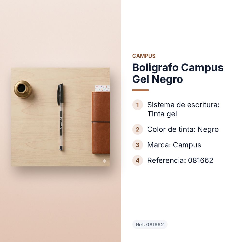 BOLIGRAFO CAMPUS GEL NEGRO - características principales