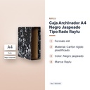 CAJA ARCHIVADOR A4 NEGRO JASPEADO TIPO RADO RAYLU - características principales