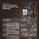CAJA ARCHIVADOR A4 NEGRO JASPEADO TIPO RADO RAYLU - resumen de atributos