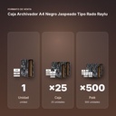 CAJA ARCHIVADOR A4 NEGRO JASPEADO TIPO RADO RAYLU - formato de venta: caja de 25, palé de 500