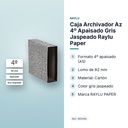 CAJA ARCHIVADOR AZ 4º APAISADO GRIS JASPEADO RAYLU PAPER  - características principales