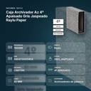 CAJA ARCHIVADOR AZ 4º APAISADO GRIS JASPEADO RAYLU PAPER  - resumen de atributos
