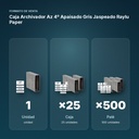 CAJA ARCHIVADOR AZ 4º APAISADO GRIS JASPEADO RAYLU PAPER  - formato de venta: caja de 25, palé de 500