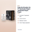 CAJA ARCHIVADOR AZ 4º APAISADO NEGRO JASPEADO RAYLU PAPER  - características principales