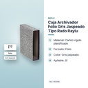 CAJA ARCHIVADOR FOLIO GRIS JASPEADO TIPO RADO RAYLU - características principales