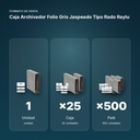 CAJA ARCHIVADOR FOLIO GRIS JASPEADO TIPO RADO RAYLU - formato de venta: caja de 25, palé de 500