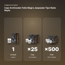CAJA ARCHIVADOR FOLIO NEGRO JASPEADO TIPO RADO RAYLU - formato de venta: caja de 25, palé de 500
