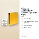 CAJA PARA ARCHIVADOR A4 AMARILLA TIPO RADO RAYLU - características principales