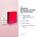 CAJA PARA ARCHIVADOR A4 ROJO TIPO RADO RAYLU - características principales
