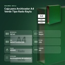 CAJA PARA ARCHIVADOR A4 VERDE TIPO RADO RAYLU - resumen de atributos