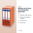 MÓDULO DE ARCHIVO CON 3 CARPETAS FOLIO ROJO - características principales