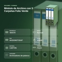 MÓDULO DE ARCHIVO CON 3 CARPETAS FOLIO VERDE - resumen de atributos