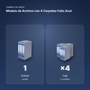 MÓDULO DE ARCHIVO CON 4 CARPETAS FOLIO AZUL - formato de venta: caja de 4