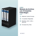 MÓDULO DE ARCHIVO CON 4 CARPETAS FOLIO NEGRO - características principales