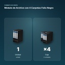 MÓDULO DE ARCHIVO CON 4 CARPETAS FOLIO NEGRO - formato de venta: caja de 4