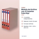 MÓDULO DE ARCHIVO CON 4 CARPETAS FOLIO ROJO - características principales