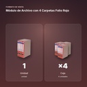 MÓDULO DE ARCHIVO CON 4 CARPETAS FOLIO ROJO - formato de venta: caja de 4