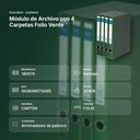 MÓDULO DE ARCHIVO CON 4 CARPETAS FOLIO VERDE - resumen de atributos