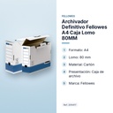 ARCHIVADOR DEFINITIVO FELLOWES A4 CAJA LOMO 80MM - características principales