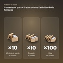 CONTENEDOR PARA 4 CAJAS ARCHIVO DEFINITIVO FOLIO FELLOWES - formato de venta: paquete de 10, caja de 100