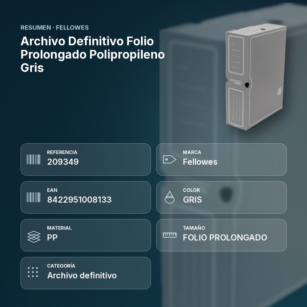 ARCHIVO DEFINITIVO FOLIO PROLONGADO POLIPROPILENO GRIS - resumen de atributos
