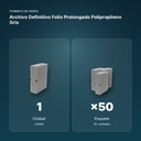 ARCHIVO DEFINITIVO FOLIO PROLONGADO POLIPROPILENO GRIS - formato de venta: paquete de 50