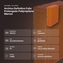 ARCHIVO DEFINITIVO FOLIO PROLONGADO POLIPROPILENO MARRON - resumen de atributos