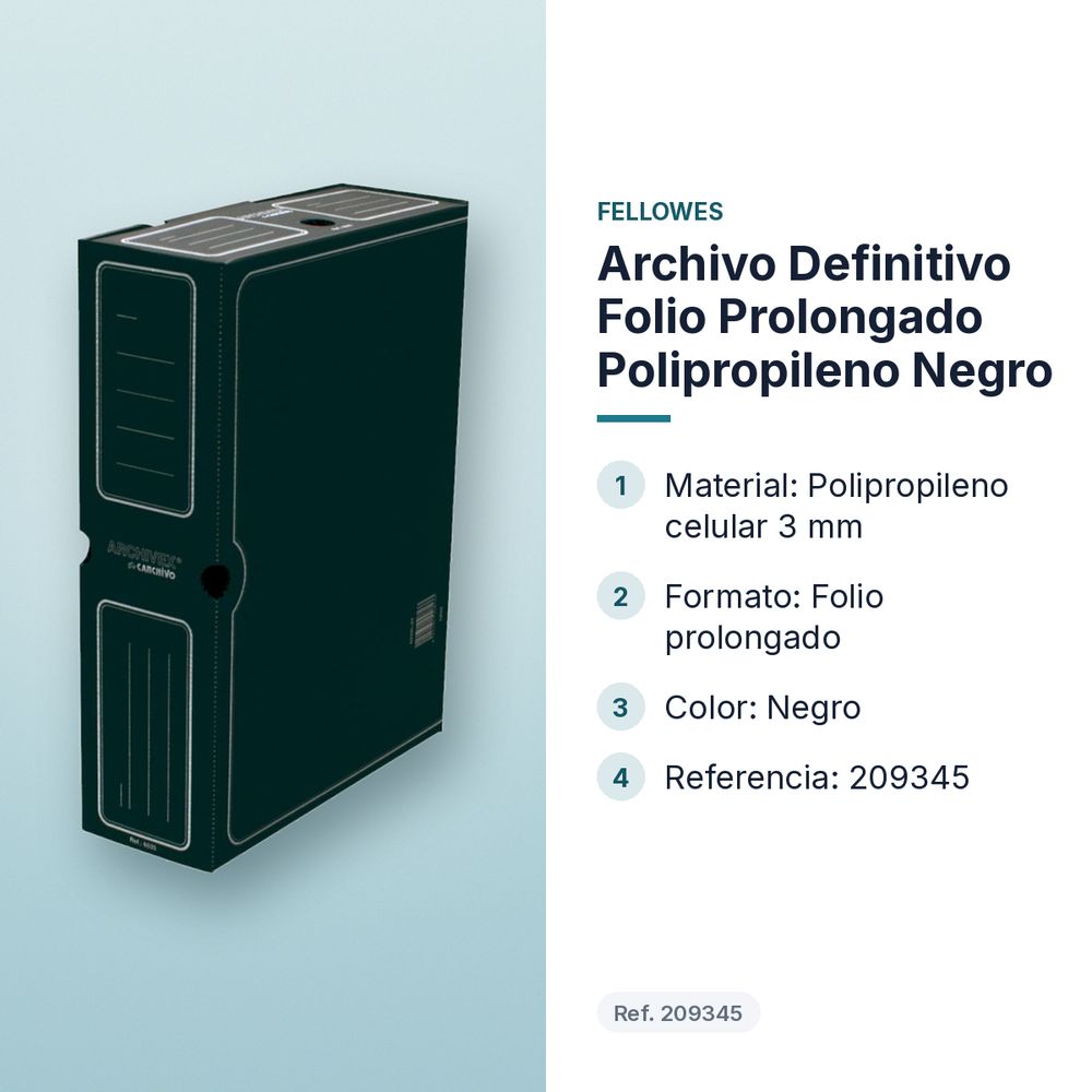 ARCHIVO DEFINITIVO FOLIO PROLONGADO POLIPROPILENO NEGRO - características principales
