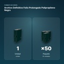 ARCHIVO DEFINITIVO FOLIO PROLONGADO POLIPROPILENO NEGRO - formato de venta: paquete de 50