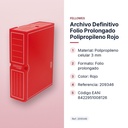 ARCHIVO DEFINITIVO FOLIO PROLONGADO POLIPROPILENO ROJO - características principales