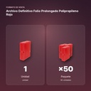 ARCHIVO DEFINITIVO FOLIO PROLONGADO POLIPROPILENO ROJO - formato de venta: paquete de 50