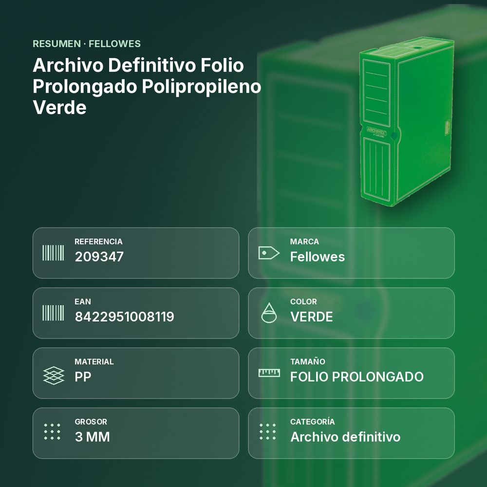 ARCHIVO DEFINITIVO FOLIO PROLONGADO POLIPROPILENO VERDE - resumen de atributos