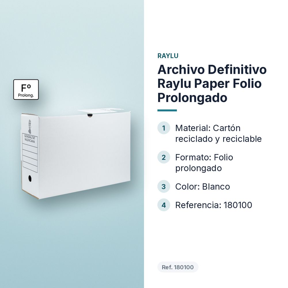 ARCHIVO DEFINITIVO RAYLU PAPER FOLIO PROLONGADO - características principales