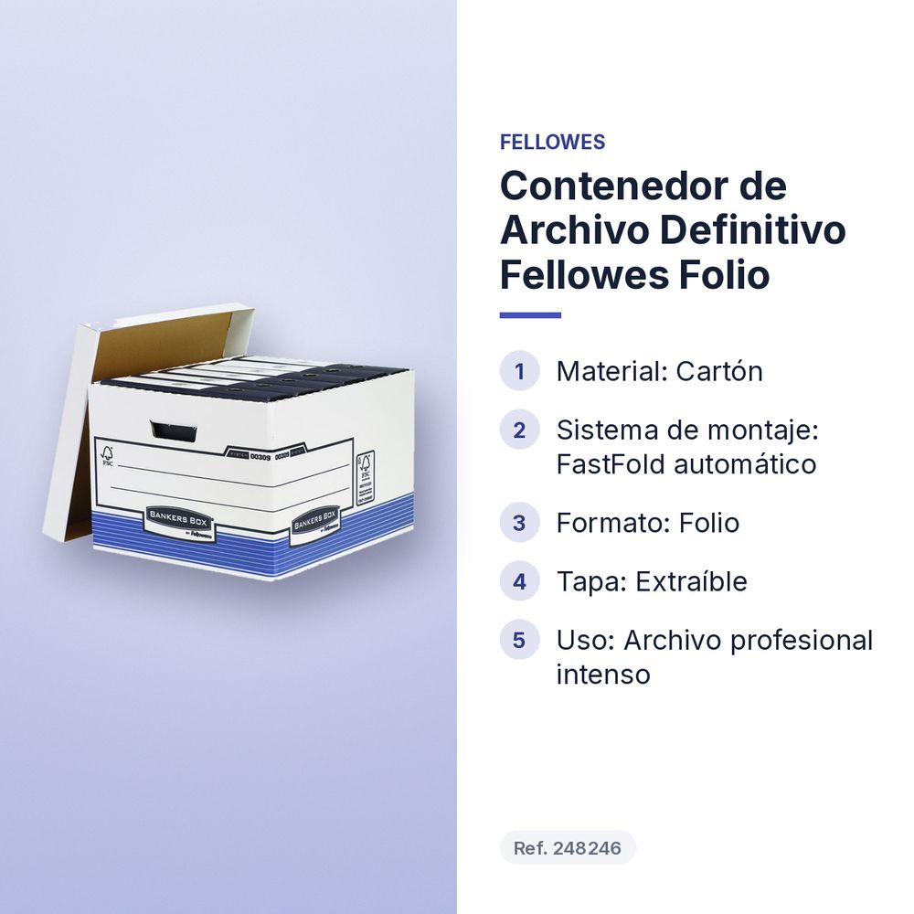 CONTENEDOR DE ARCHIVO DEFINITIVO FELLOWES FOLIO - características principales