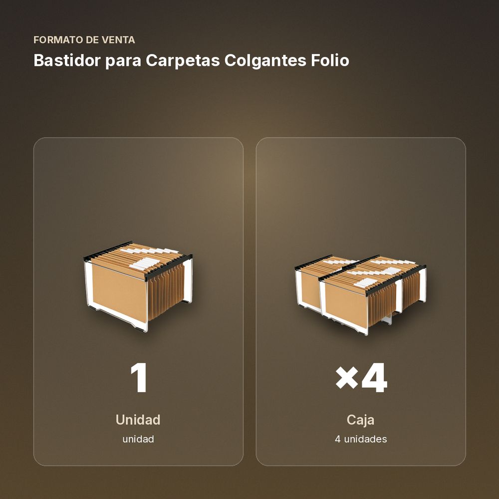 BASTIDOR PARA CARPETAS COLGANTES FOLIO - formato de venta: caja de 4