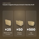 CARPETA COLGANTE A4 PARA ARMARIO FADE AKU KRAFT - formato de venta: paquete de 50, caja de 500