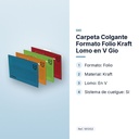 CARPETA COLGANTE FORMATO FOLIO KRAFT LOMO EN V GIO - características principales