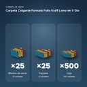 CARPETA COLGANTE FORMATO FOLIO KRAFT LOMO EN V GIO - formato de venta: paquete de 25, caja de 500