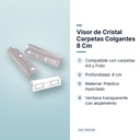 VISOR DE CRISTAL CARPETAS COLGANTES 8 CM - características principales