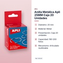 ANILLA METÁLICA APLI 25MM CAJA 20 UNIDADES - características principales