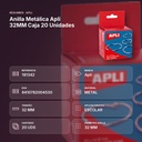 ANILLA METÁLICA APLI 32MM CAJA 20 UNIDADES - resumen de atributos