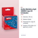 ANILLA METÁLICA APLI 38MM CAJA 20 UNIDADES - características principales