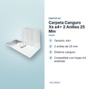 CARPETA CANGURO XS A4+ 2 ANILLAS 25 MM - características principales