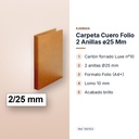 CARPETA CUERO FOLIO 2 ANILLAS Ø25 MM - características principales