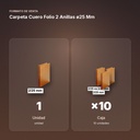 CARPETA CUERO FOLIO 2 ANILLAS Ø25 MM - formato de venta: caja de 10