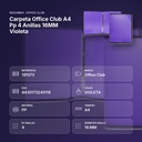 CARPETA OFFICE CLUB A4 PP 4 ANILLAS 16MM VIOLETA - resumen de atributos