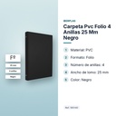 CARPETA PVC FOLIO 4 ANILLAS 25 MM NEGRO - características principales
