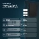 CARPETA PVC FOLIO 4 ANILLAS 25 MM NEGRO - resumen de atributos