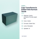 CAJA TRANSFERENCIA DOBLE FOLIO KARMAN VERDE - características principales